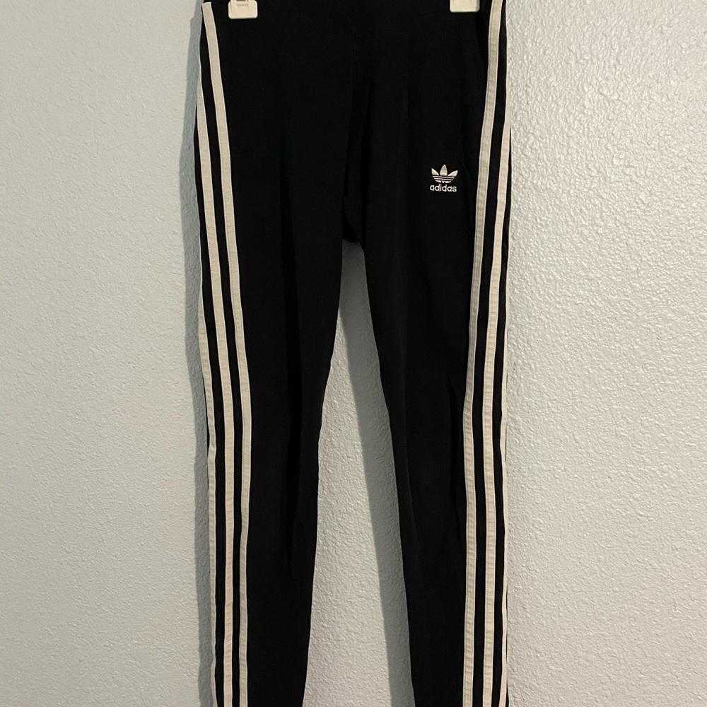 Adidas black striped leggins